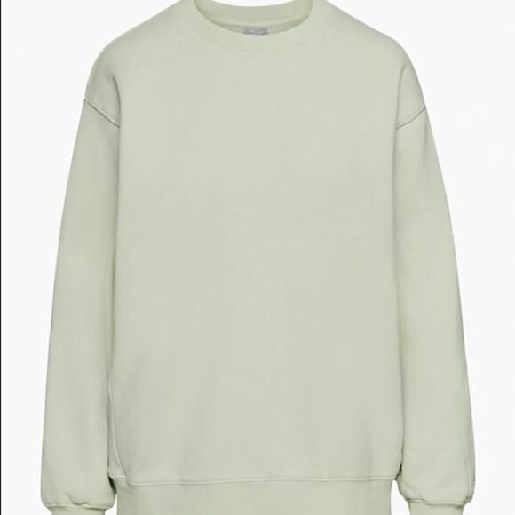 TNA Brushed Green Cozy Fleece Boyfriend Crewneck - Picture 1 of 1